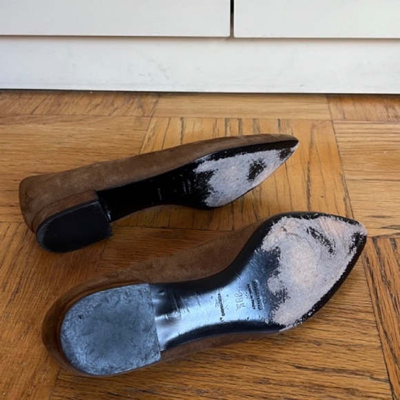 Miu Miu Pointed Toe Brown Suede Ballet Flats - 38.5 - Picture 6 of 7